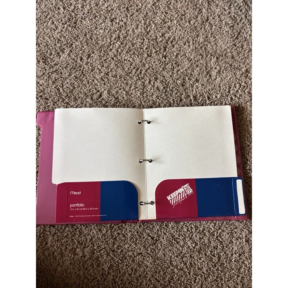 1992 MeadTrapper Keeper 3 Ring Binder Geometric  With Folder And Notebook Match
